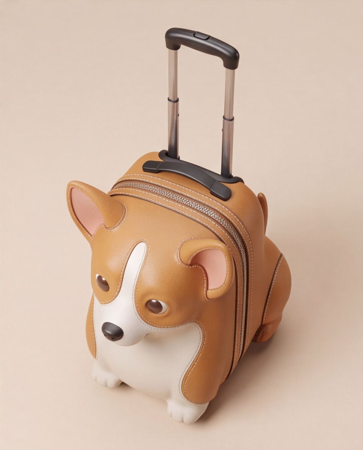 Sultan, the Barkin corgi bag in saddle-tan calfskin, three-quarter view